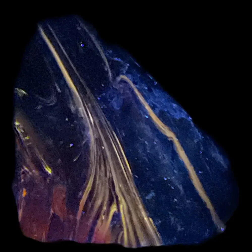 Chocolate Art Glass Cullet Glowing Manganese Slag‎ Glass #4GX183
